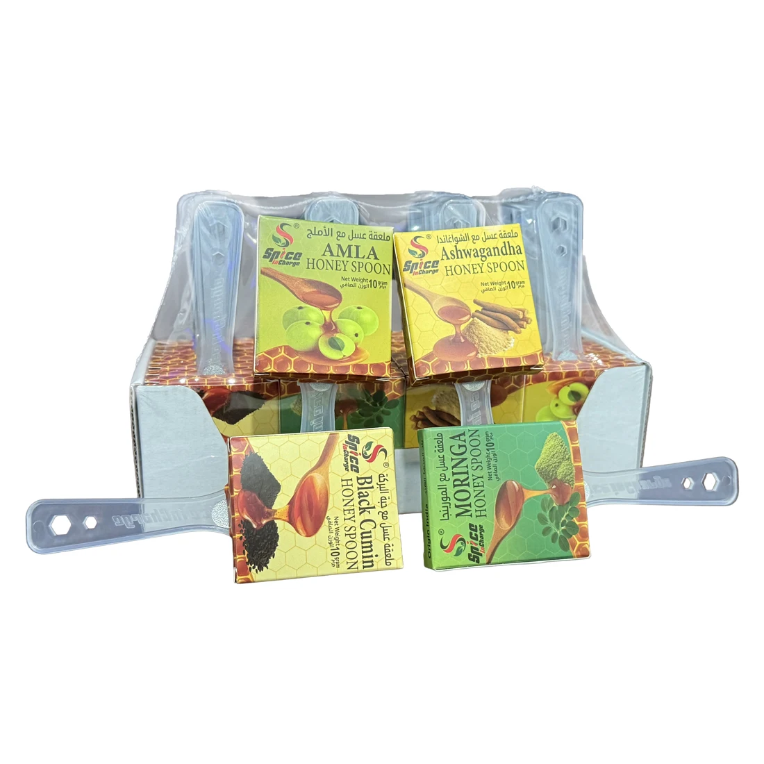 Assorted Honey Spoon 4 Flavoures Tray